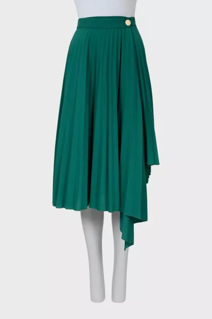 Pleated wrap skirt