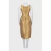 Golden dress with a slit at the back