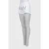 Denim shorts with text print