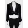 Cropped velor jacket
