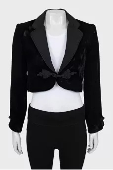 Cropped velor jacket