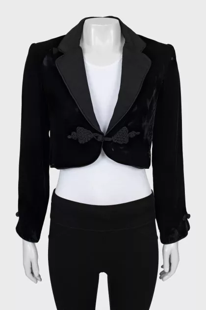 Cropped velor jacket