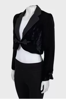 Cropped velor jacket