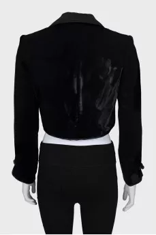 Cropped velor jacket