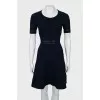 Blue dress with embossed print