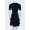 Blue dress with embossed print