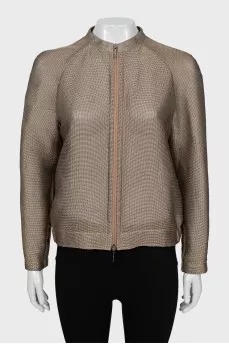 Silk jacket with zipper
