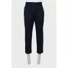 Men's wool trousers with elastic