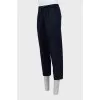Men's wool trousers with elastic