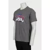 Men's gray T-shirt with brand logo