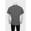 Men's gray T-shirt with brand logo