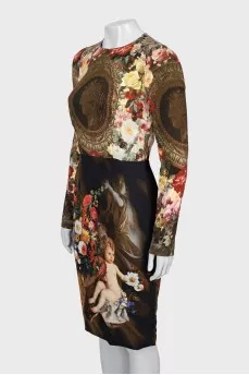 Long sleeve printed dress