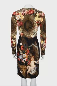 Long sleeve printed dress
