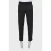 Gray men's tapered trousers
