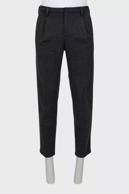 Gray men's tapered trousers