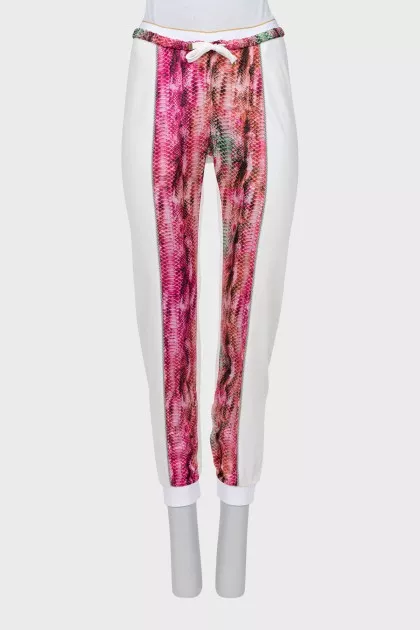 Animal print track pants