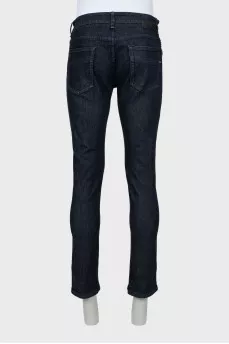 Men's dark blue slim fit jeans