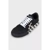 Textile sneakers with branded patch