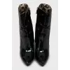 Patent leather heeled ankle boots