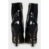 Patent leather heeled ankle boots