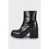 Leather ankle boots with chunky soles