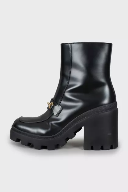 Leather ankle boots with chunky soles