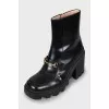 Leather ankle boots with chunky soles