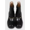 Leather ankle boots with chunky soles