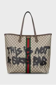 The Hacker Project Graffiti Tote by Balenciaga x Gucci
