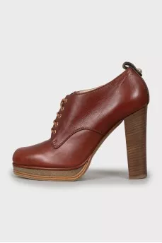 Brown lace up ankle boots