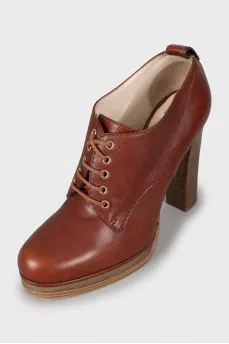Brown lace up ankle boots