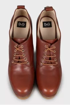 Brown lace up ankle boots