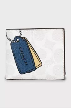 Canvas wallet in signature print with tag