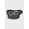 Gray leather belt