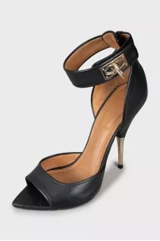 Black high heel sandals