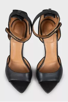 Black high heel sandals