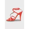 Red patent leather sandals