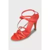 Red patent leather sandals