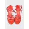 Red patent leather sandals