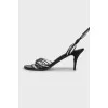 Two-tone tie sandals