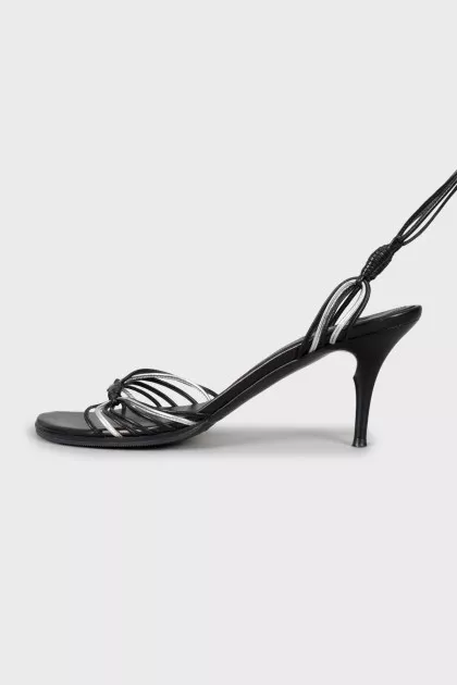 Two-tone tie sandals