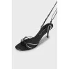 Two-tone tie sandals