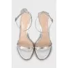 Silver high heel sandals