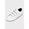 White leather sneakers with Velcro