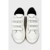 White leather sneakers with Velcro