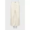 Beige high waist culotte jeans
