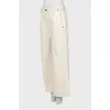 Beige high waist culotte jeans