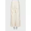 Beige high waist culotte jeans
