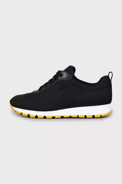 Black textile sneakers