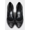 Perforated leather heels